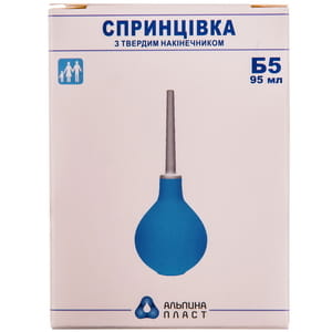 Спринцовка (клизма, груша) поливинилхлоридная тип Б с твердым наконечником №5 объем 95 мл