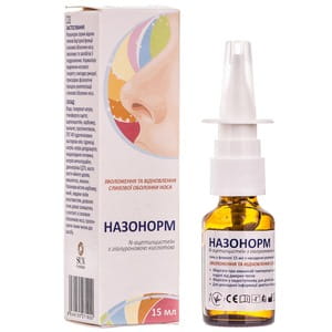 Гель назальный для увлажнения и восстановления слизистой оболочки носа Назонорм флакон 15 мл с насадкой-распылителем