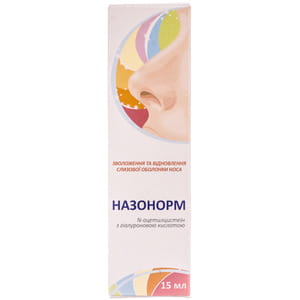 Гель назальный для увлажнения и восстановления слизистой оболочки носа Назонорм флакон 15 мл с насадкой-распылителем