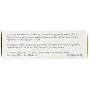 Аксотилін р-н д/ін. 1000мг/4мл амп. 4мл №10