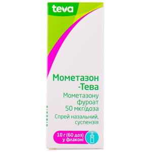 Мометазон-Тева спрей назал. сусп. 50мкг/доза фл. 10г (60доз)