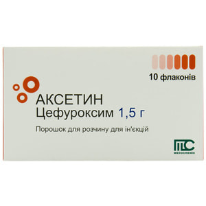 Аксетин пор. д/р-ра д/ин. 1,5г фл. №10