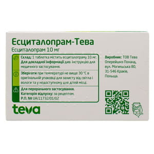 Эсциталопрам-Тева табл. п/о 10мг №28