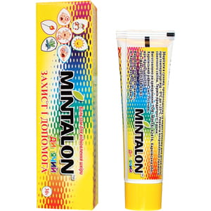 Бальзам для відновлення шкіри Мінталон дитячий захист та допомога при опіках, ранах та укусах комарів туба 30 г