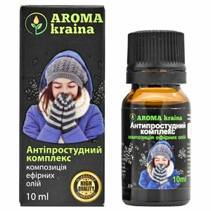 Композиция эфирных масел AROMA KRAINA (Арома краина) Антипростудный комплекс 10 мл