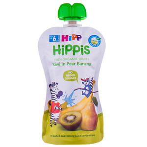 Пюре фруктове дитяче Хіпп Груша-Банан-Ківі з 6-ти місяців дой-пак 100г