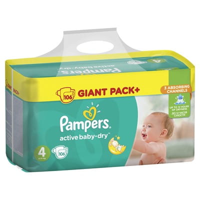 Підгузки для дітей PAMPERS Active Baby (Памперс Актив Бебі) Maxi (Максі) 4 від 8 до 14 кг 106 шт