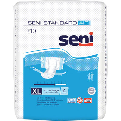 Подгузники для взрослых SENI (Сени) Standard AIR Extra Large (Стандарт Эйр Экстра Лардж) размер XL/4 10 шт