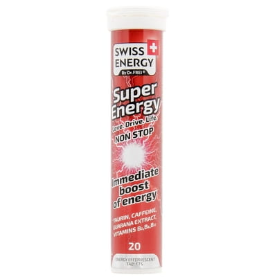 Витамины таблетки шипучие Swiss Energy (Свис Энерджи) Super Energy (Супер энерджи) туба 20 шт