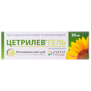 Гель для тіла Цетрилев при подразненнях шкіри та проявах алергії туба 50 мл