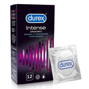 Презервативы DUREX (Дюрекс) Intense Orgasmic (Интенс Оргазм) рельефные с стимулирующим гелем-смазкой 12 шт