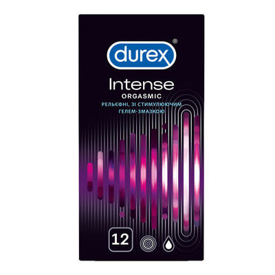 Презервативы DUREX (Дюрекс) Intense Orgasmic (Интенс Оргазм) рельефные с стимулирующим гелем-смазкой 12 шт