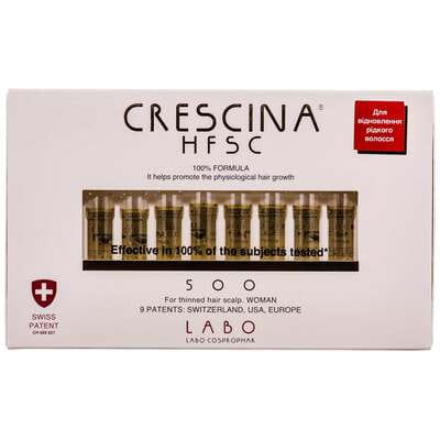 Засіб для відновлення росту волосся CRESCINA (Кресцина) HFSC 500 для жінок в флаконах по 3,5 мл 10 шт