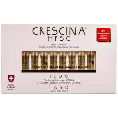 Средство для восстановления роста волос CRESCINA (Кресцина) HFSC 1300 для женщин в флаконах по 3,5 мл 10 шт