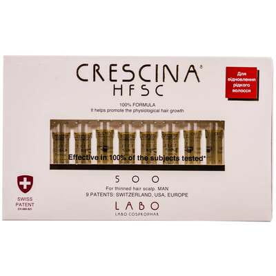 Средство для восстановления роста волос CRESCINA (Кресцина) HFSC 500 для мужчин в флаконах по 3,5 мл 20 шт
