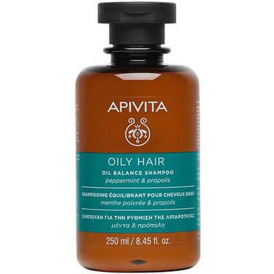 Шампунь для волос APIVITA (Апивита) с жирными корнями и сухими кончиками с крапивой и прополисом 250 мл