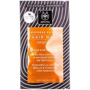 Маска для волос APIVITA (Апивита) EXPRESS BEAUTY (Экспресс бьюти) блеск и оздоровление с апельсином 20 мл