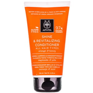 Кондиционер для волос APIVITA (Апивита) блеск и оздоровление для всех типов волос с апельсином и мёдом 150 мл