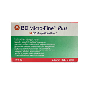 Шприц 1 мл інсуліновий з інтегрованою (нез'ємною) голкою U-40 ВD Mikro-Fine Plus (Мікро Файн Плюс) 30G (0,30 x 8,0 мм) 1 шт