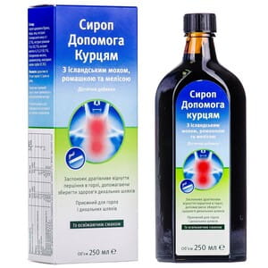 Сироп Допомога курцям з ісландським мохом, ромашкоюта мелісою флакон 250 мл