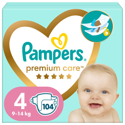 Підгузки для дітей PAMPERS Premium Care (Памперс Преміум) Maxi (Максі) 4 від 9 до 14 кг мега упаковка 104 шт