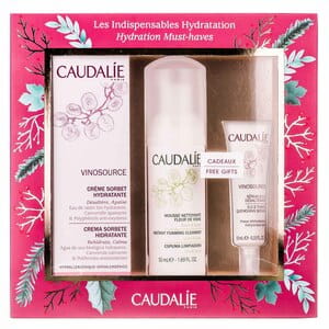 Набор CAUDALIE (Кадали) Vinosource (Виносурс) Hydration Must-Haves крем сорбет увлажняющий 40 мл + пенка для снятия макияжа 50 мл + сыворотка 10 мл