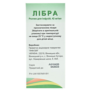 Либра р-р д/инф. 42мг/мл бут. 100мл