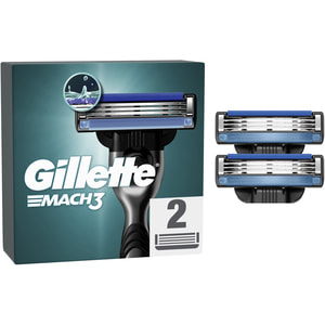 Кассеты сменные для бритья GILLETTE Mach 3 (Жиллет мак 3 три) 2 шт