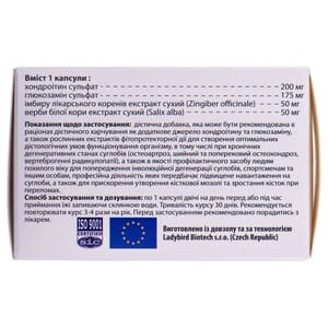 Диетическая добавка ХондроКлин дополнительный источник хондроитина и глюкозамина капсулы по 475 мг 6 блистеров по 10 шт