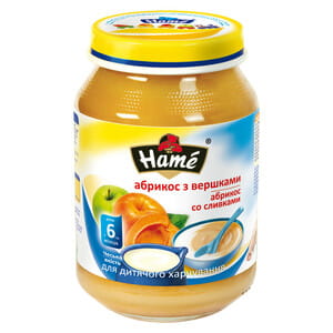 Пюре фруктовое детское HAME (Хейм) Абрикос со сливками 190 г