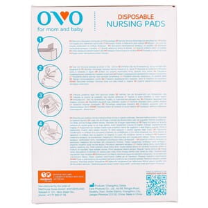 Лактационные вкладыши OVO (ОВО) в бюстгалтер одноразовые с повышенным уровнем поглощения и в индивидуальной упаковке 30 шт