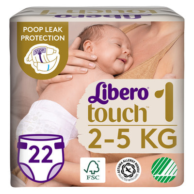 Подгузники для детей LIBERO (Либеро) Touch 1 с весом от 2 до 5 кг 22 шт