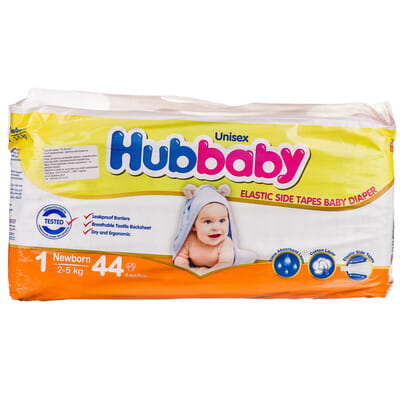 Подгузники для детей HUBBABY (Хуббеби) New born (Нью борн) 1 для новорожденных с весом от 2 до 5 кг 44 шт
