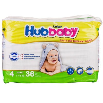 Подгузники для детей HUBBABY (Хуббеби) Maxi (Макси) 4 с весом от 7 до 18 кг 36 шт