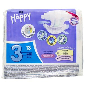 Підгузки для дітей BELLA (Бела) Happy Baby Midi 3 (Хепі Бебі міді) від 5 до 9 кг упаковка 13 шт
