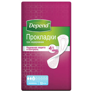 Прокладки урологічні для дорослих DEPEND (Депенд) при нетриманні сечі Normal Pad 12 шт