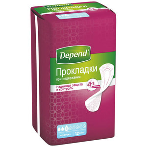 Прокладки урологічні для дорослих DEPEND (Депенд) при нетриманні сечі Normal Pad 12 шт