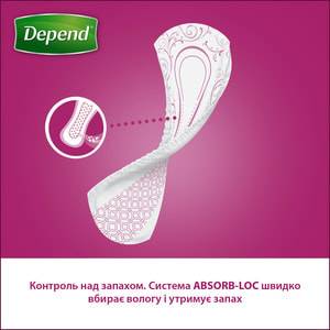 Прокладки урологічні для дорослих DEPEND (Депенд) при нетриманні сечі Normal Pad 12 шт