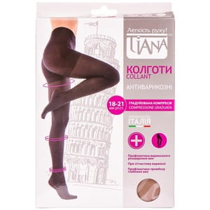 Колготки антиварикозные TIANA 815 (Тиана) 18-21 мм рт ст 140 den размер 4 бежевые БНДС