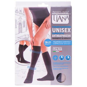 Гольфи антиварикозні TIANA 850 (Тіана) UNISEX 18-21 мм рт ст 140 den розмір 3 чорні NEW