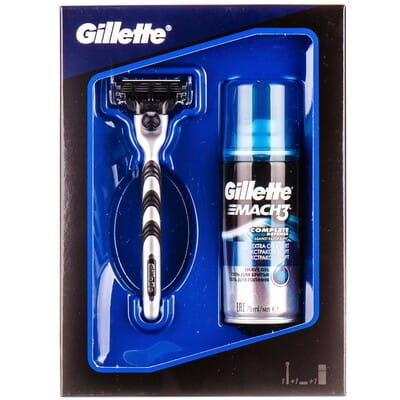 Набор подарочный GILLETTE (Жиллет) Mach 3 Бритва с одной сменной кассетой + гель для бритья Extra Comfort 75 мл