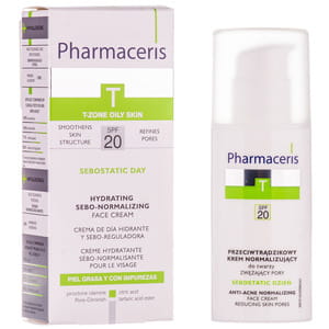 Крем для лица PHARMACERIS (Фармацерис) T Sebostatic day (Себостатик дей) против акне нормализирующий матирующий для угревой кожи 50 мл