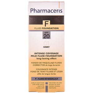 Флюїд для обличчя PHARMACERIS (Фармацеріс) F стійкий делікатний з інтенсивно маскуючими властивостями SPF 20 тон слонова кістка 30 мл