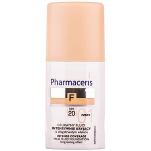 Флюїд для обличчя PHARMACERIS (Фармацеріс) F стійкий делікатний з інтенсивно маскуючими властивостями SPF 20 тон слонова кістка 30 мл
