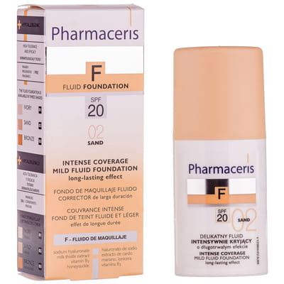 Флюид для лица PHARMACERIS (Фармацерис) F стойкий деликатный с интенсивно маскирующими свойствами SPF 20 тон песок 30 мл