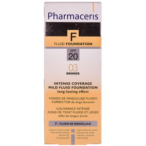 Флюїд для обличчя PHARMACERIS (Фармацеріс) F стійкий делікатний з інтенсивно маскуючими властивостями SPF 20  тон бронза 30 мл