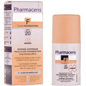 Флюїд для обличчя PHARMACERIS (Фармацеріс) F стійкий делікатний з інтенсивно маскуючими властивостями SPF 20  тон бронза 30 мл