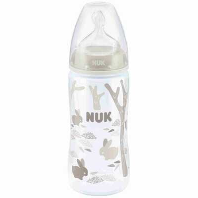 Пляшечка для годування NUK (Нук) First Choice Plus Перший вибір пластикова 300 мл з силіконовою соскою розмір 1 (0-6 місяців) M (середній отвір)