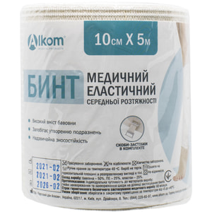 Бинт эластичный медицинский Торговый Дом Алком средней растяжимости размер 100 мм х 5 м 1 шт