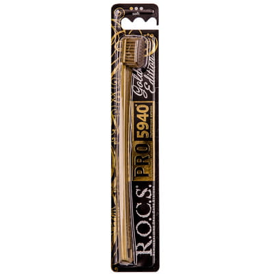 Зубная щетка R.O.C.S. (Рокс) Pro (Про) Gold Edition с мягкой щетиной  1 шт
